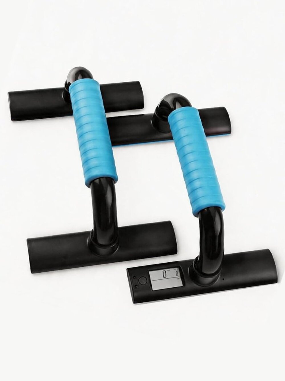 Blue Push Up Bars Non Slip Elevated Handles Home Gym Exercise